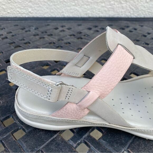 ECCO Cream, Yellow & Pink Flash Toe-Post Sandal. Size 8-8.5 (39) New With Tags! - Picture 9 of 13